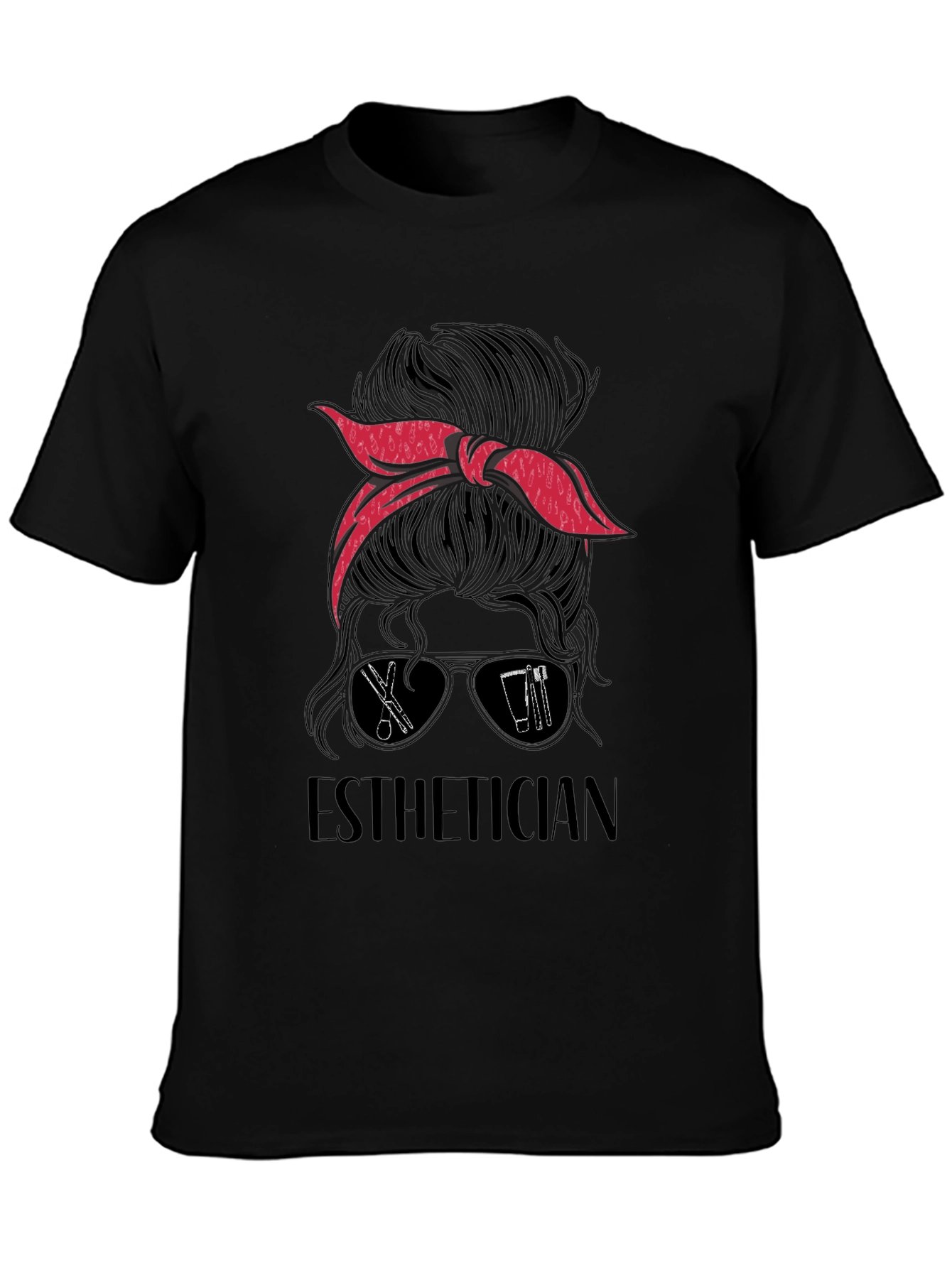 Esthetician Messy Bun Graphic Tee - Salon & Beauty