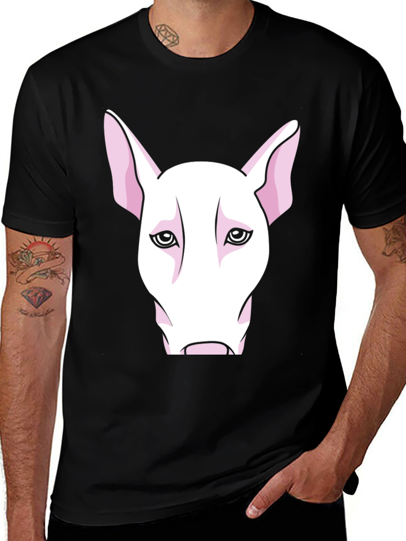 Bull Terrier Head Graphic Tee - Black