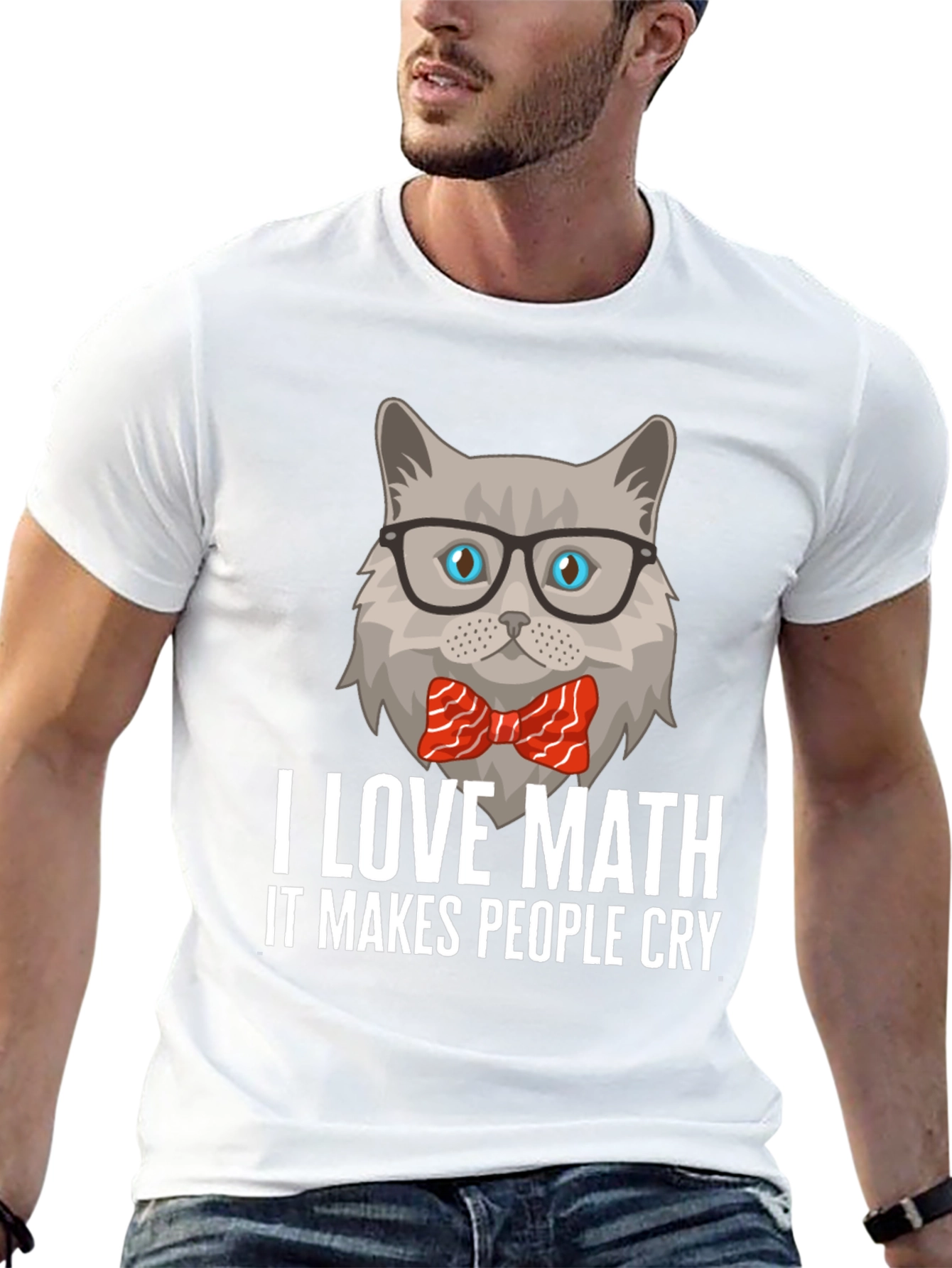 I Love Math T-Shirt - Cat with Glasses