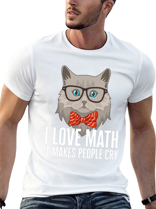I Love Math T-Shirt - Cat with Glasses