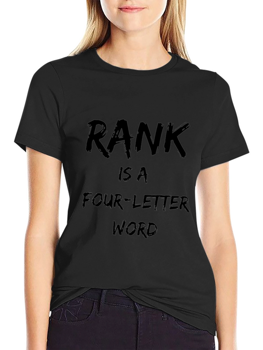 Rank Four-Letter Word Mens T-Shirt - Black Casual Tee