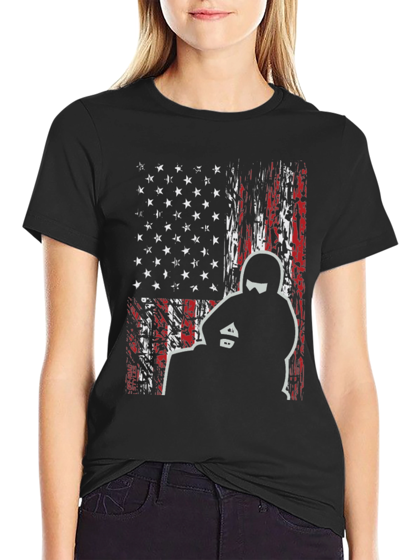 American Flag Motorcycle T-Shirt