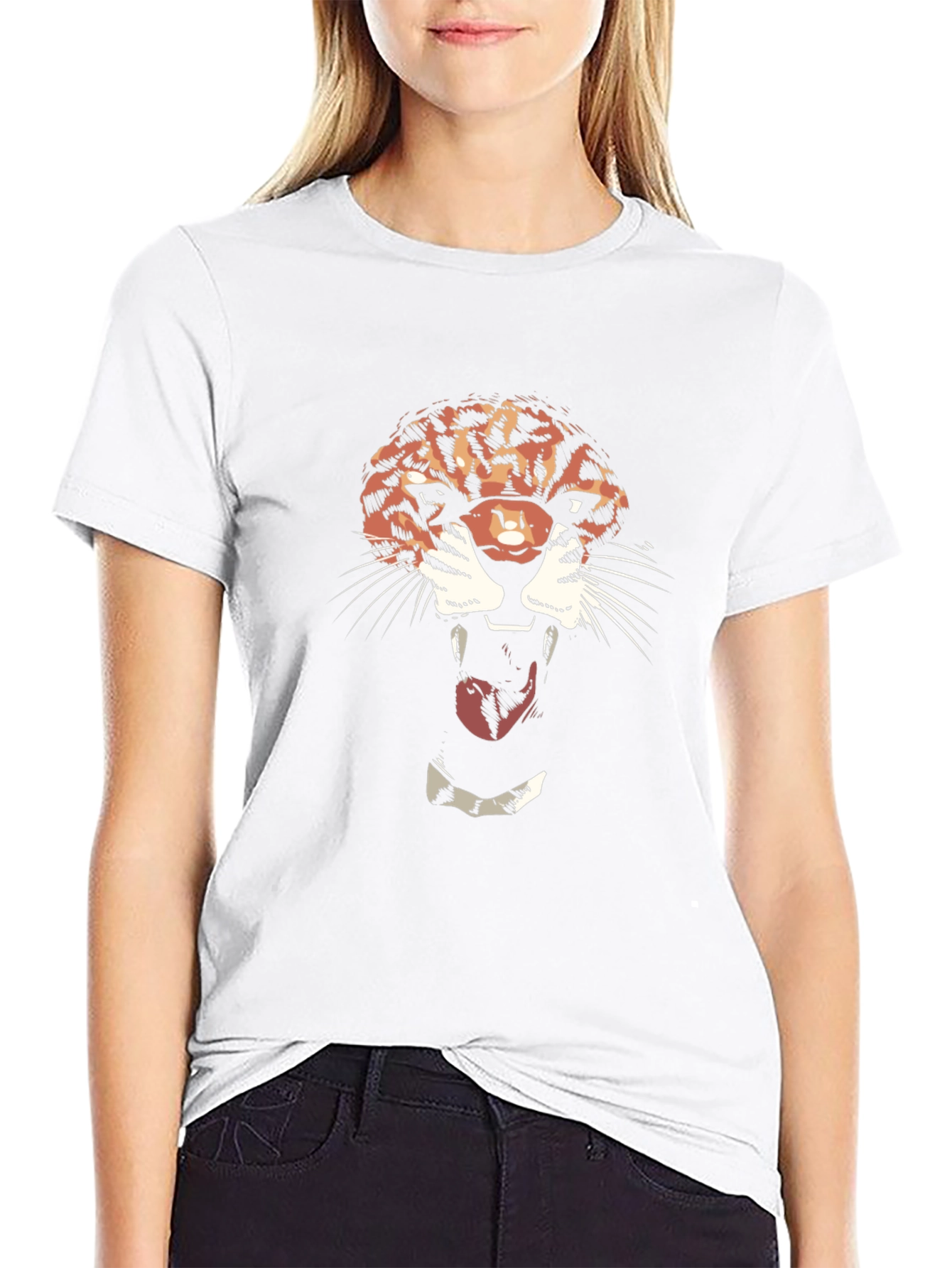 Tiger Graphic Tee - Bold Black Cotton T-Shirt
