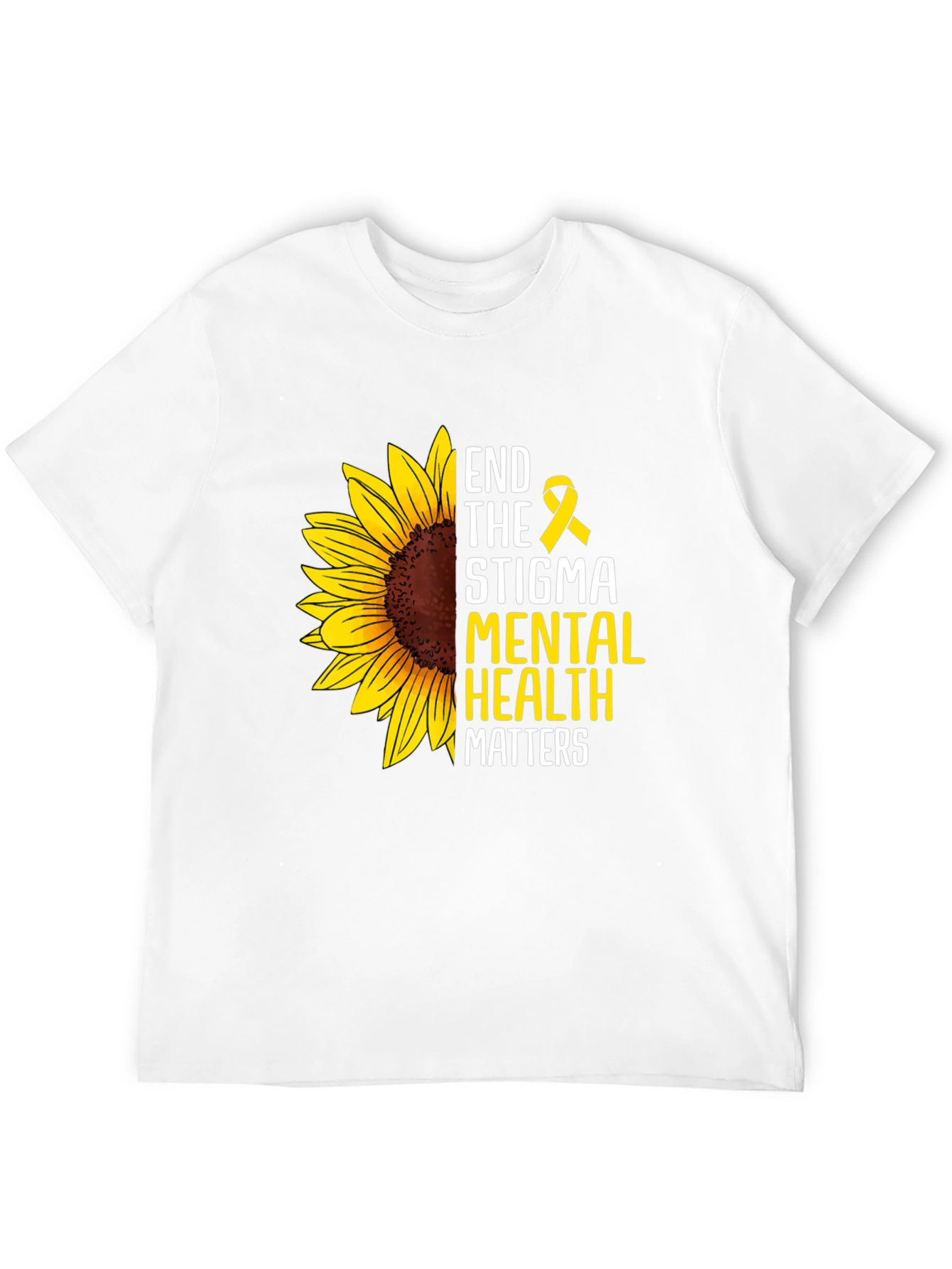 End the Stigma Mental Health Matters Sunflower T-Shirt