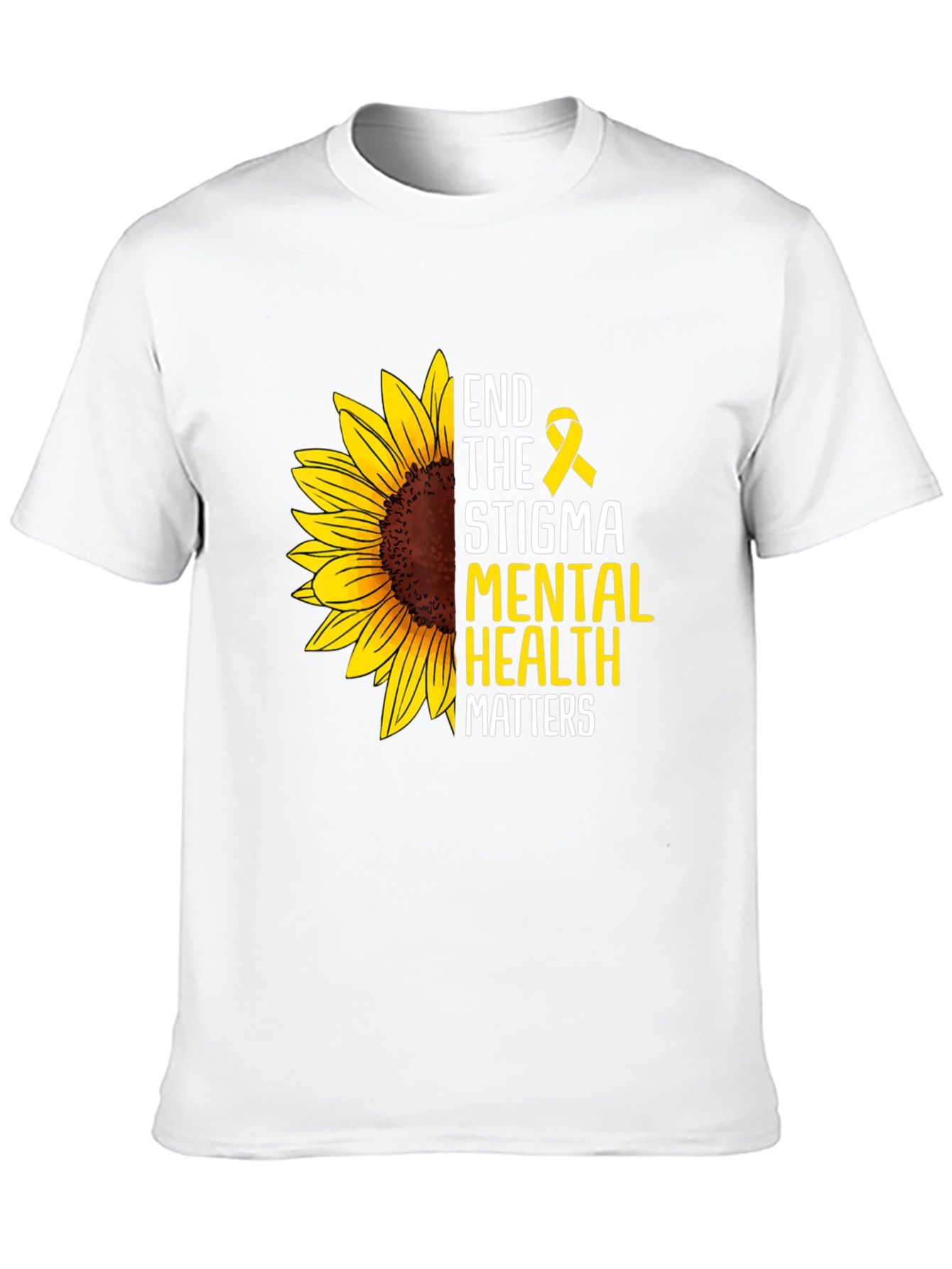 End the Stigma Mental Health Matters Sunflower T-Shirt