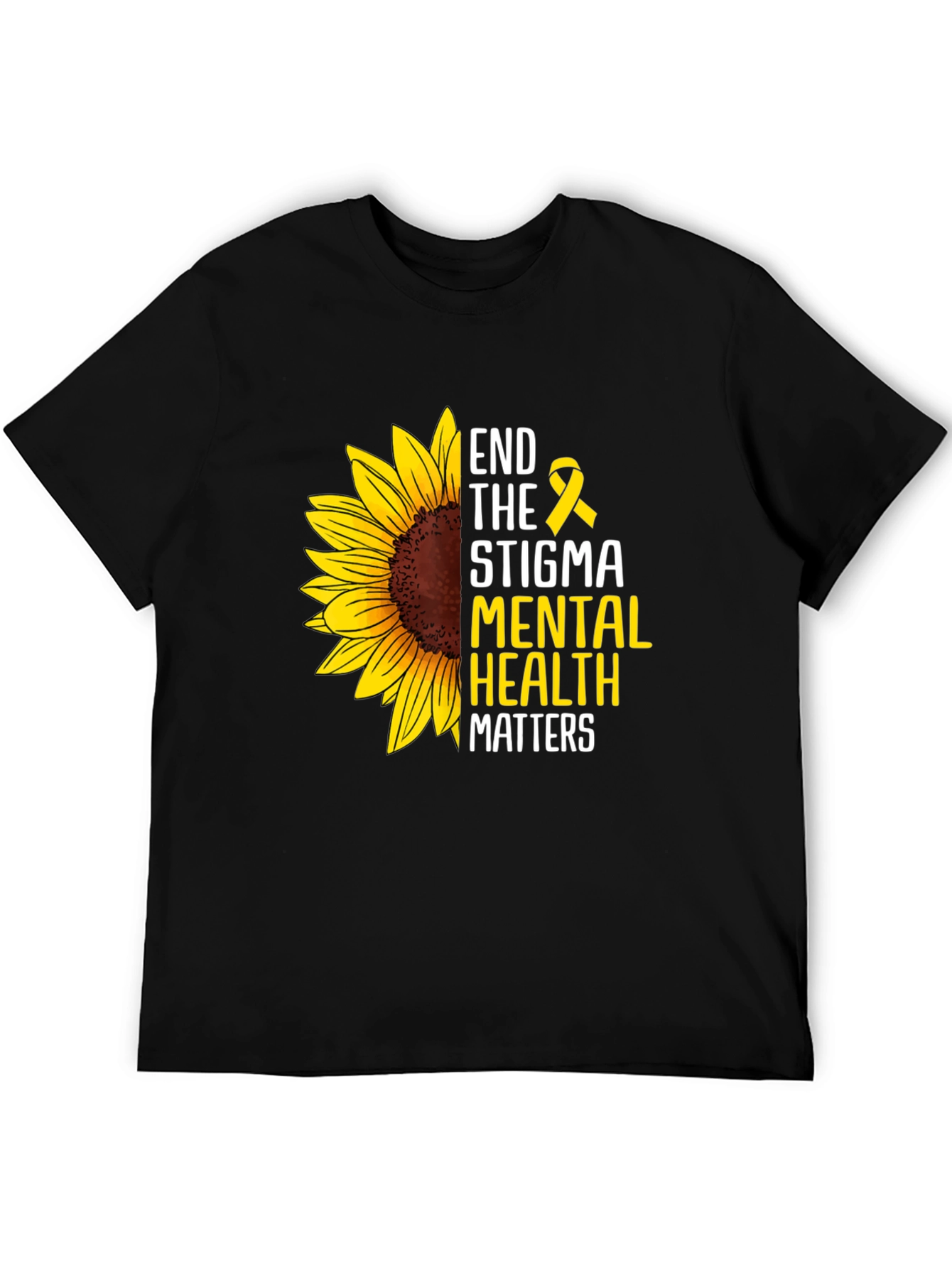End the Stigma Mental Health Matters Sunflower T-Shirt