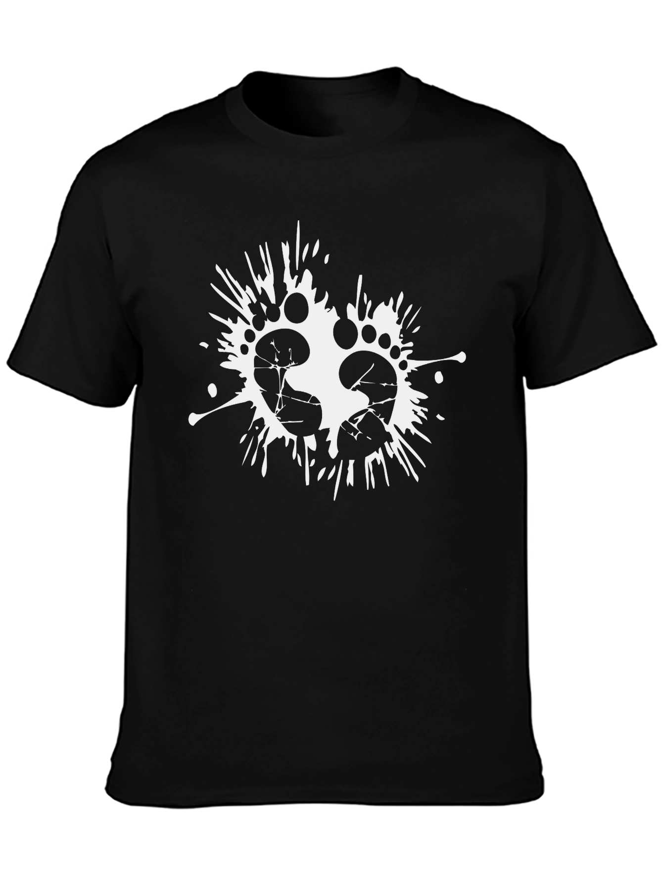 Footprint Splash Tee - Black Cotton Blend