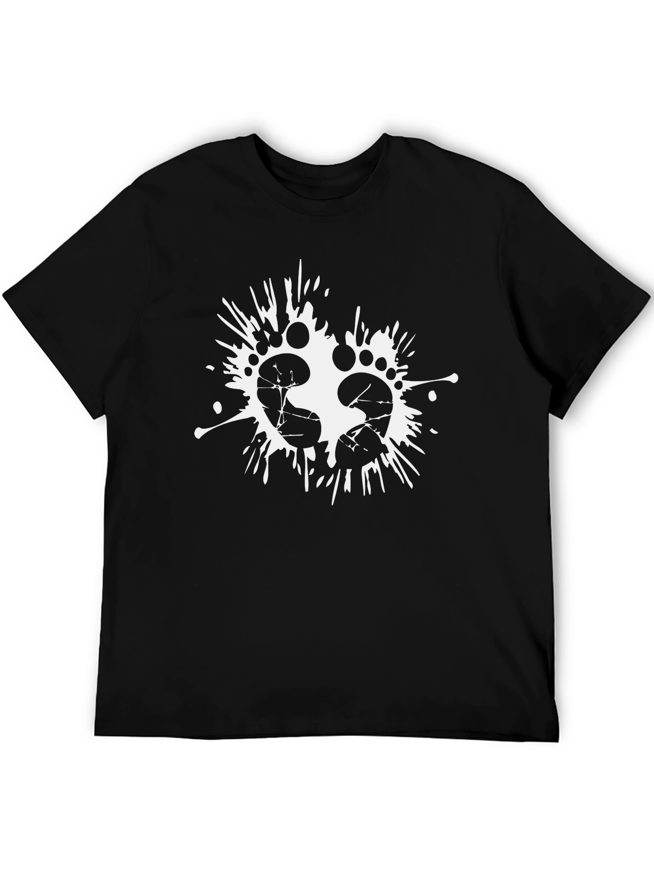 Footprint Splash Tee - Black Cotton Blend