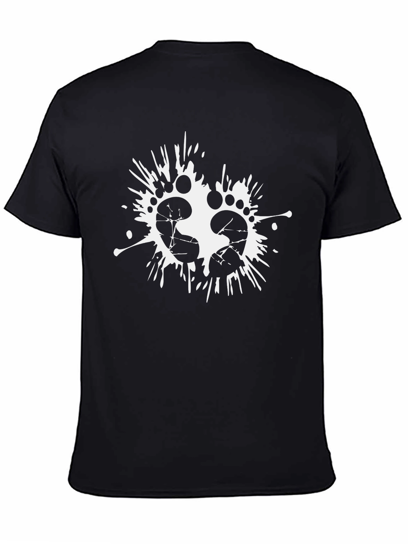 Footprint Splash Tee - Black Cotton Blend