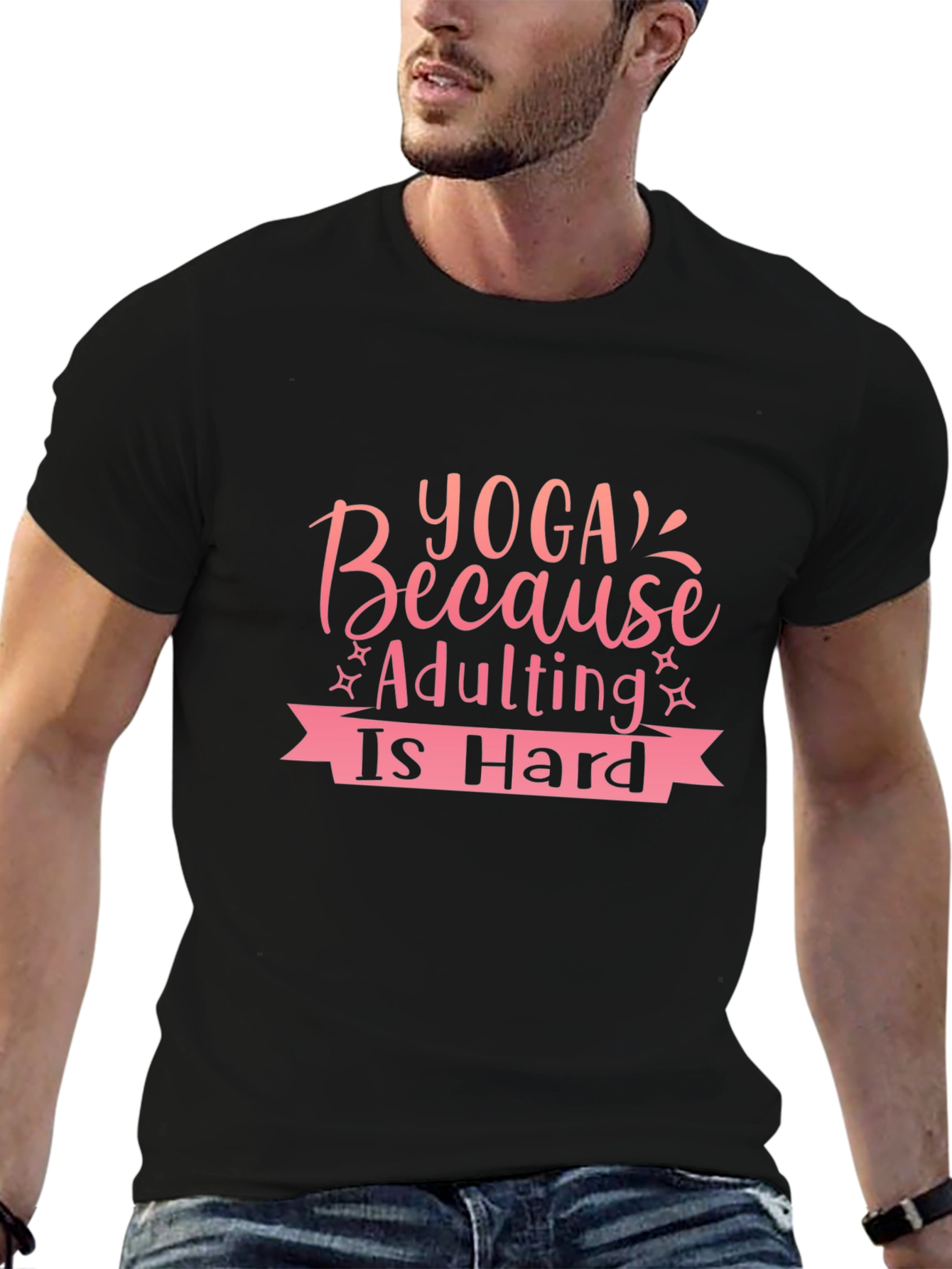 Yoga Because Adulting Is Hard T-Shirt