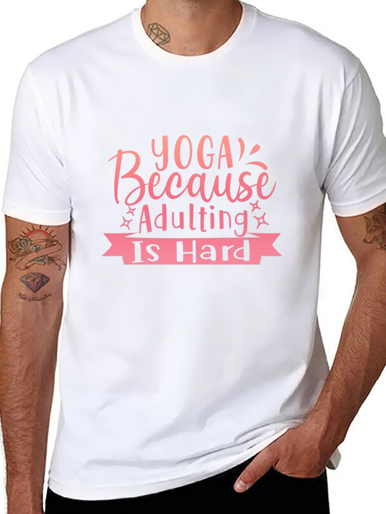 Yoga Because Adulting Is Hard T-Shirt