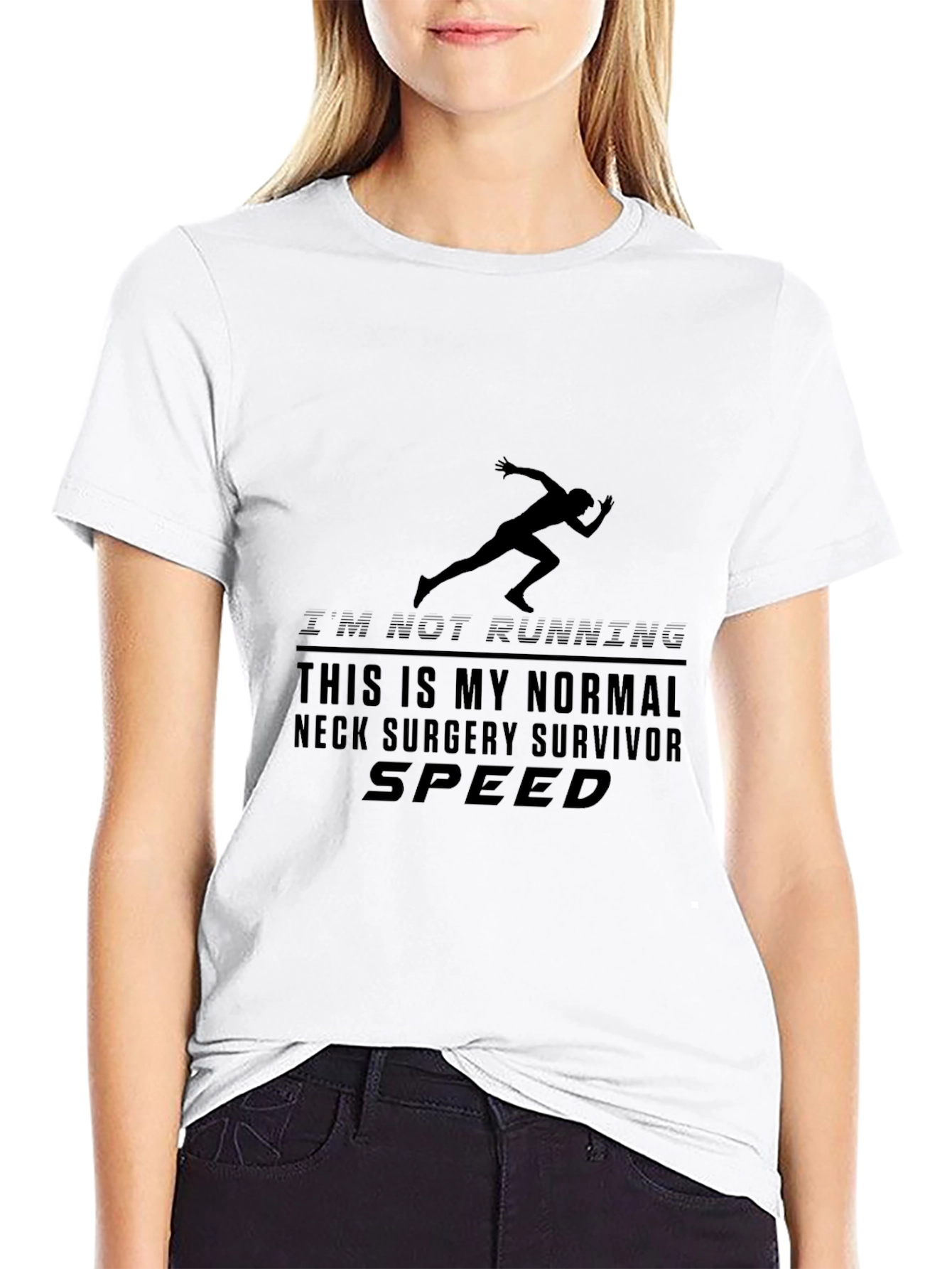 Neck Surgery Survivor Speed Black Graphic Tee