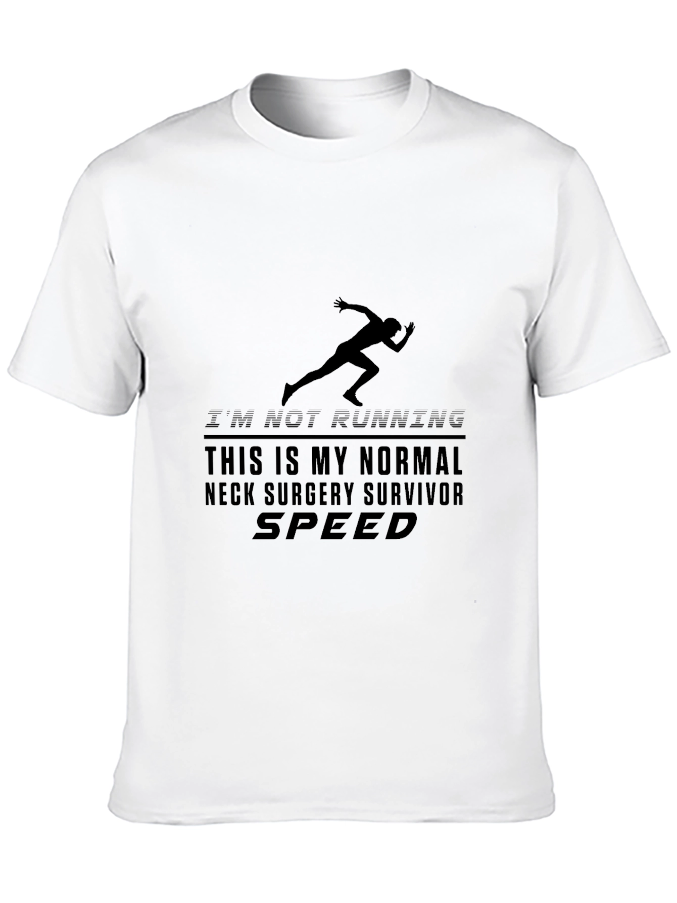 Neck Surgery Survivor Speed Black Graphic Tee
