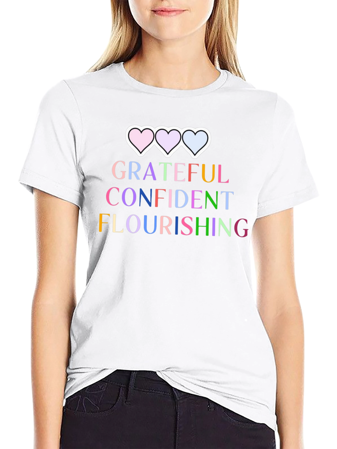 Grateful Confident Flourishing Graphic Tee