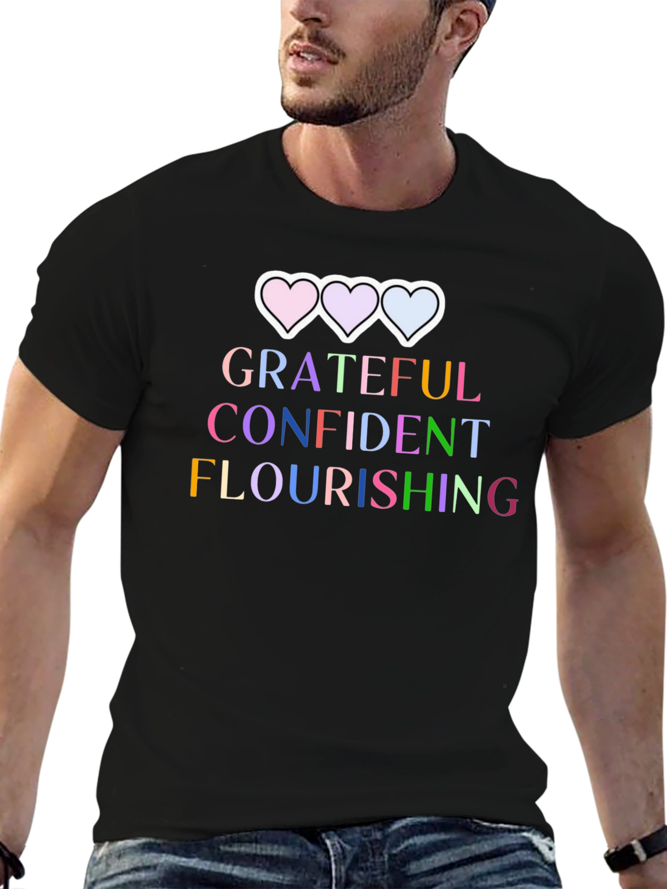 Grateful Confident Flourishing Graphic Tee