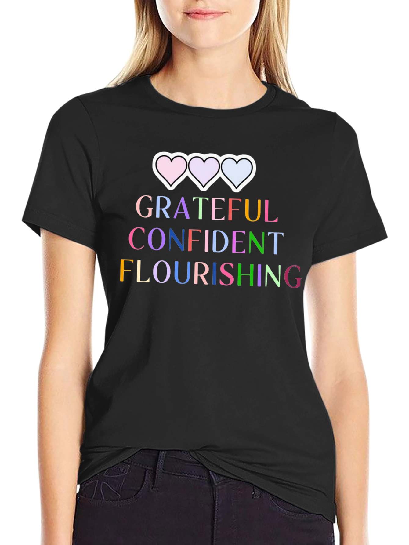 Grateful Confident Flourishing Graphic Tee