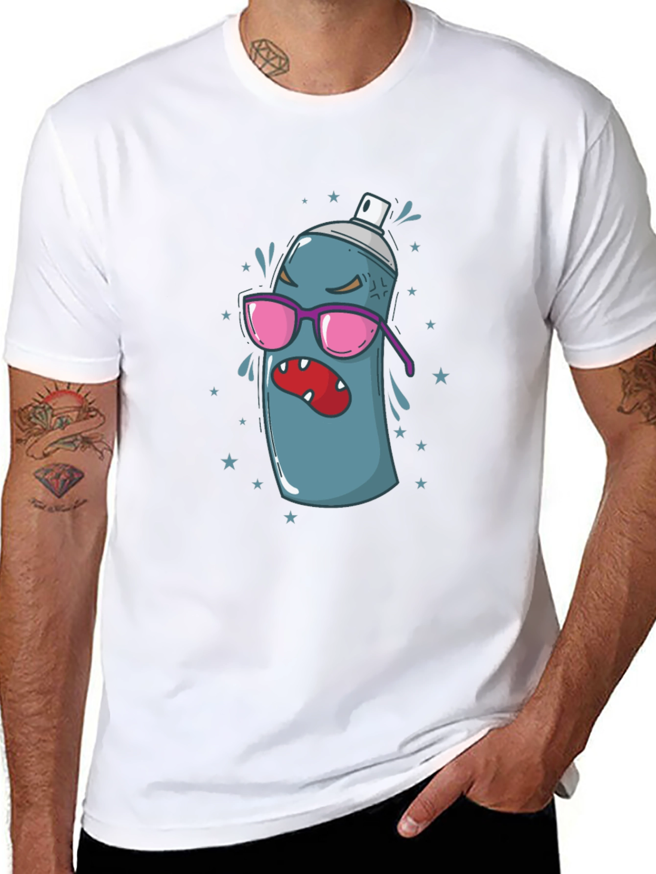 Cartoon Spray Can Graphic Tee