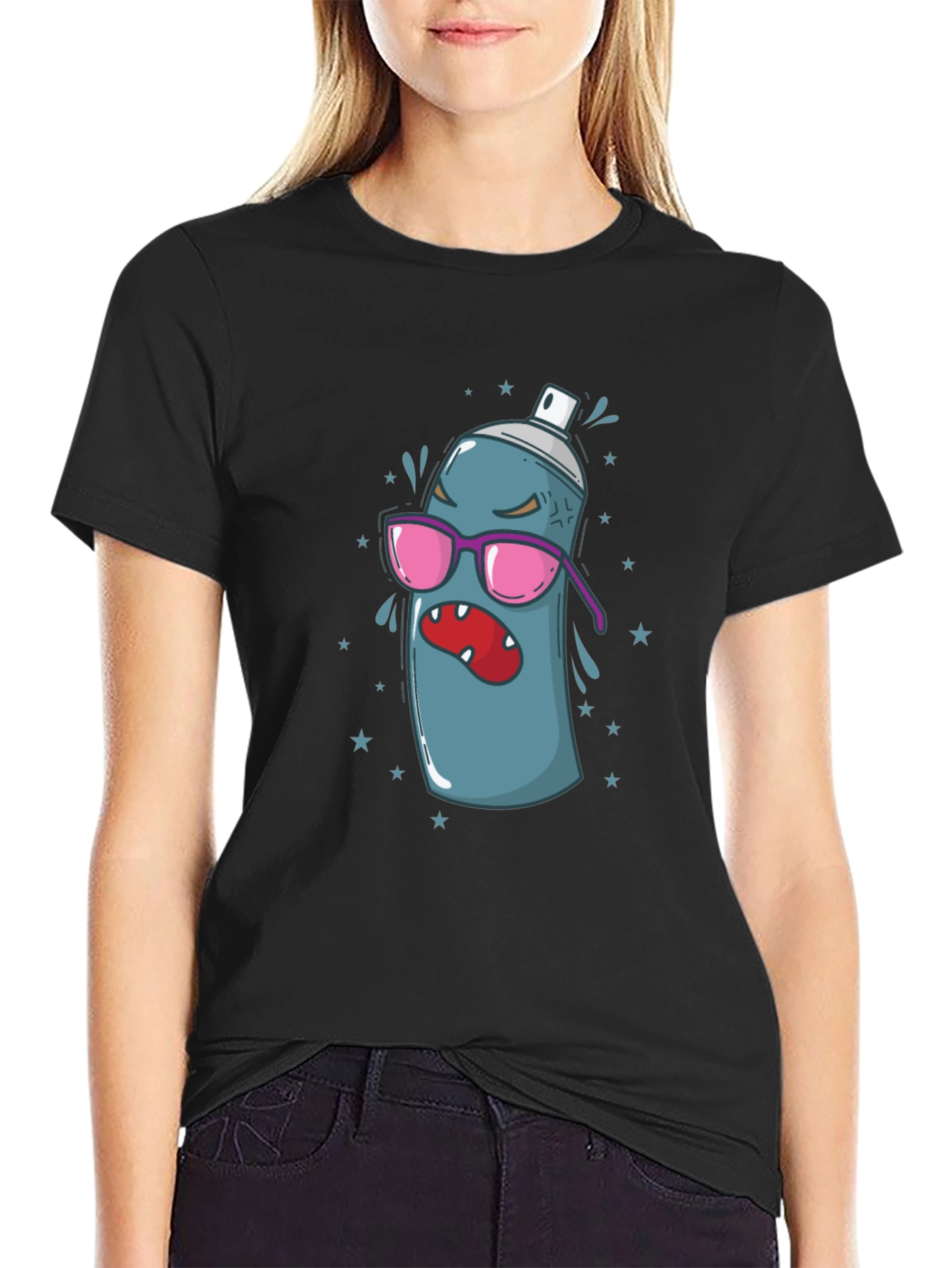 Cartoon Spray Can Graphic Tee