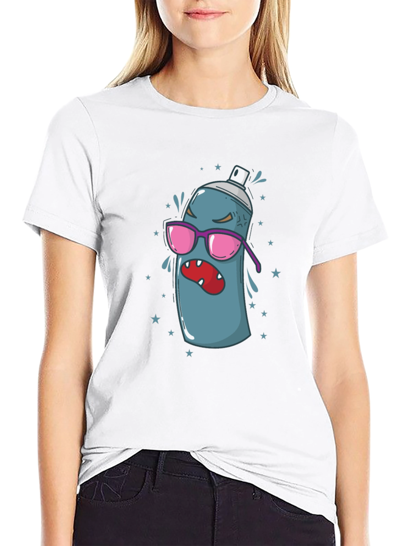Cartoon Spray Can Graphic Tee