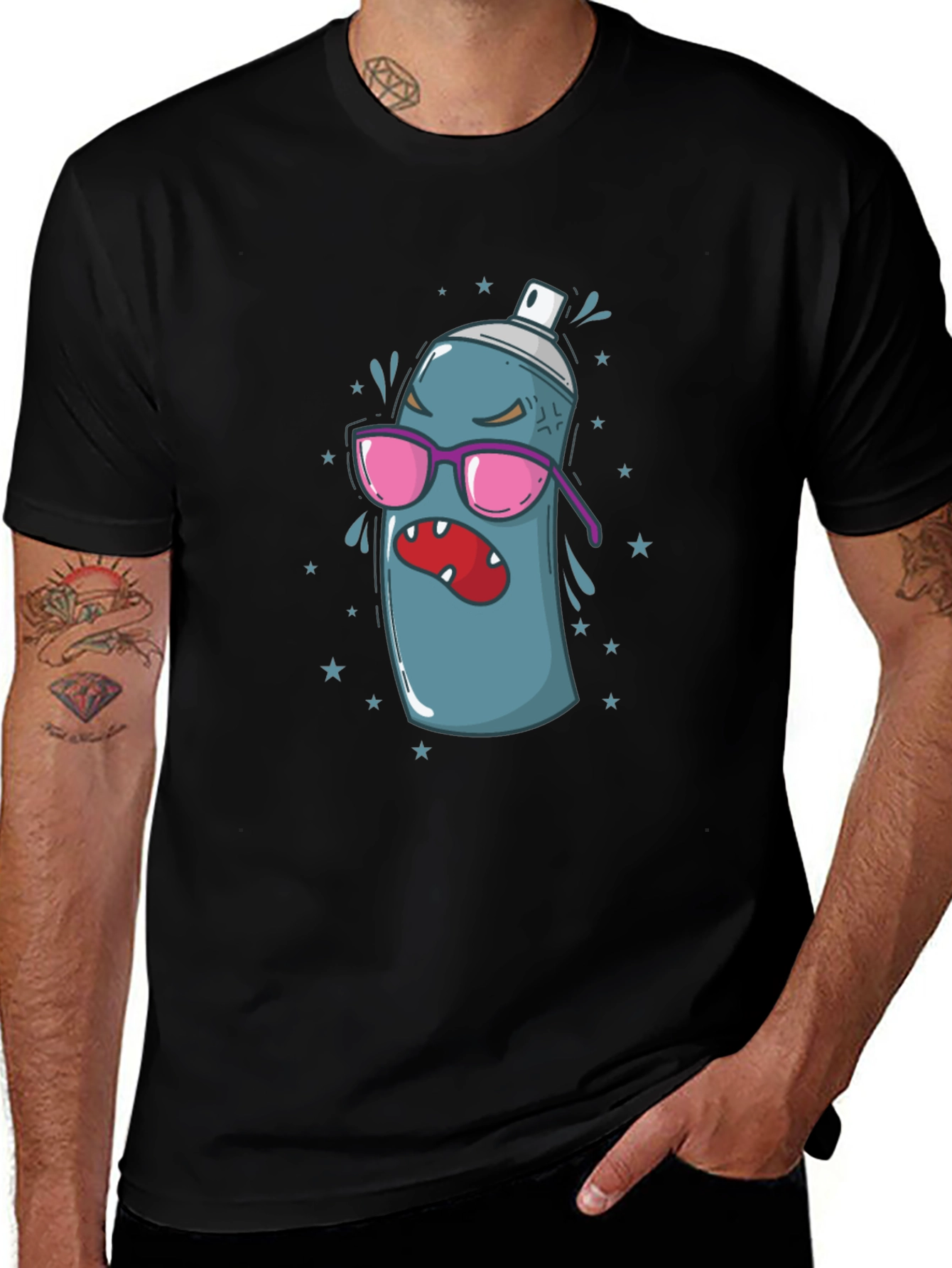Cartoon Spray Can Graphic Tee
