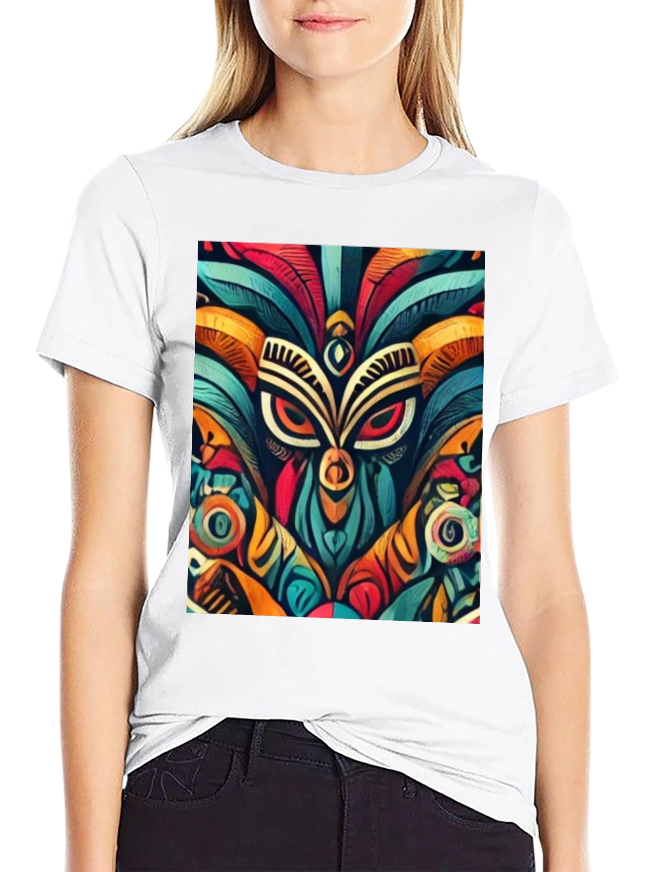 Vibrant Tribal Art Graphic Tee - Unique Design
