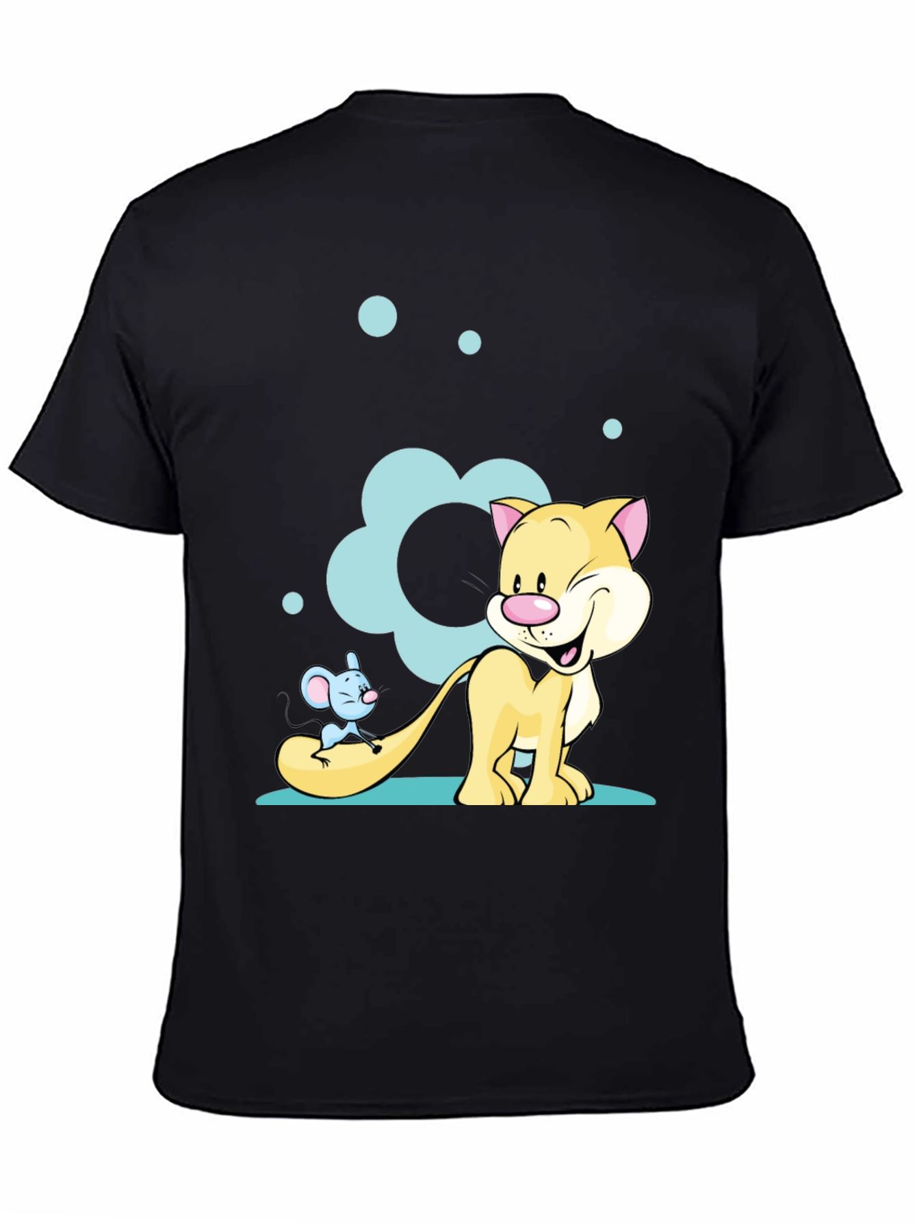 Cartoon Cat & Mouse Graphic T-Shirt