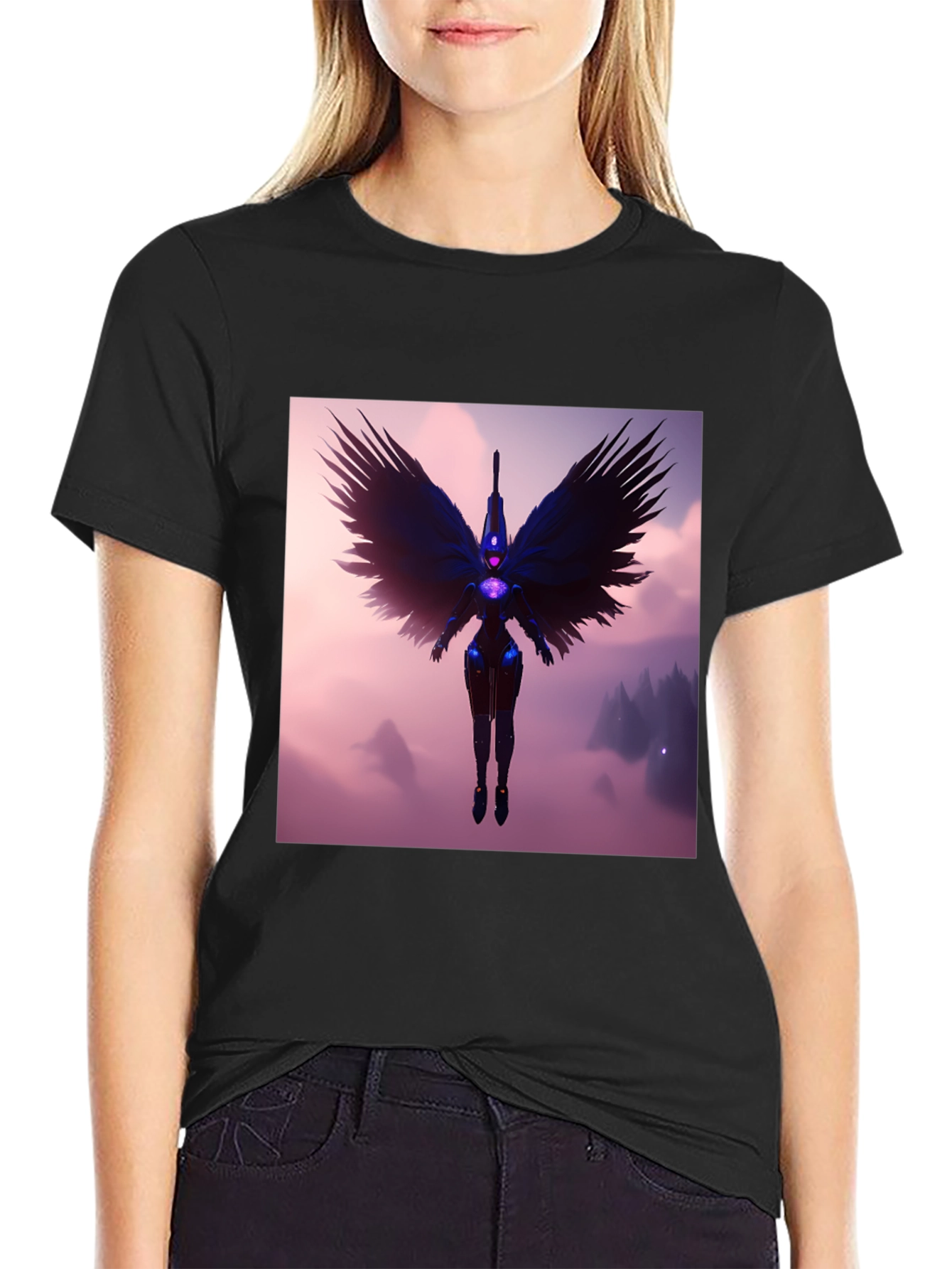 Winged Angel T-Shirt - Dark Fantasy Design