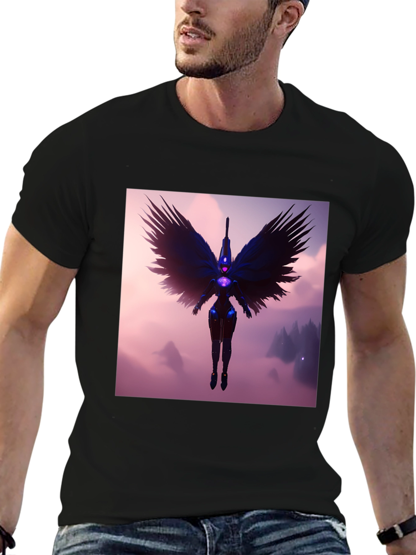 Winged Angel T-Shirt - Dark Fantasy Design