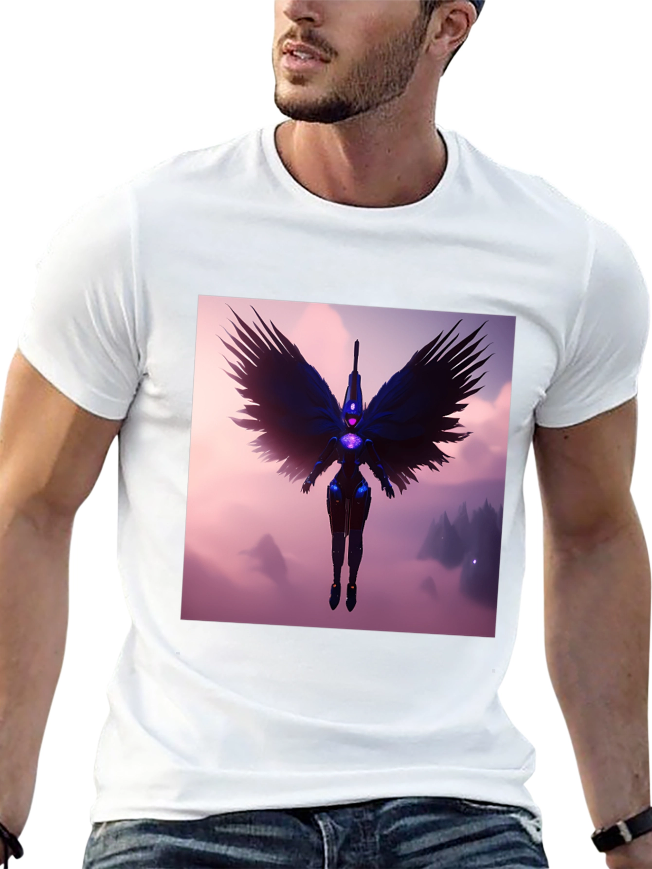 Winged Angel T-Shirt - Dark Fantasy Design