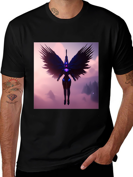 Winged Angel T-Shirt - Dark Fantasy Design