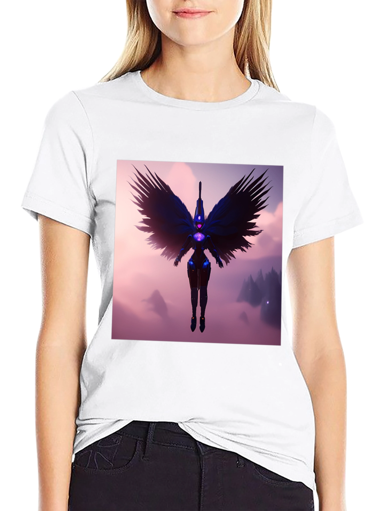 Winged Angel T-Shirt - Dark Fantasy Design
