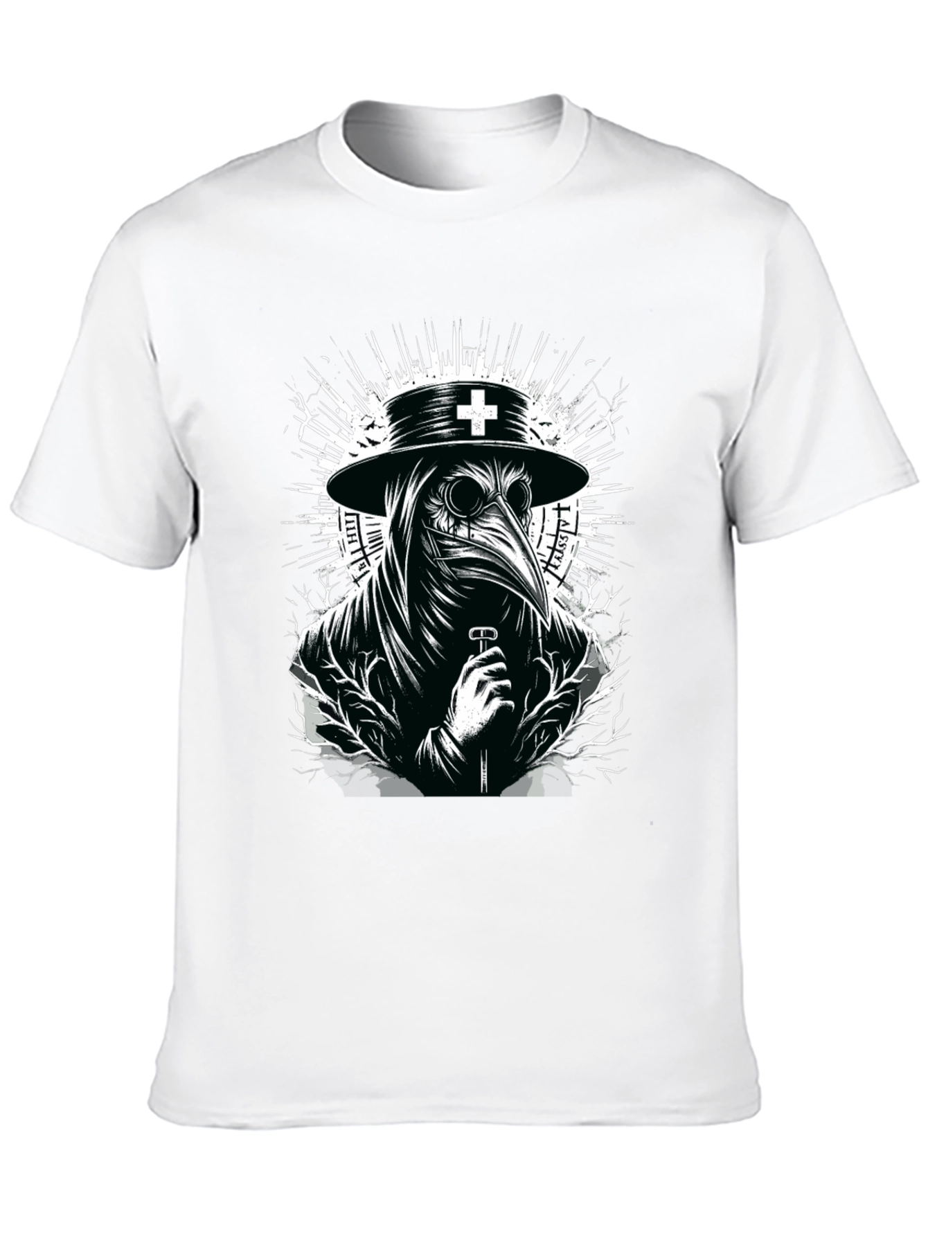 Plague Doctor Graphic T-Shirt - Black