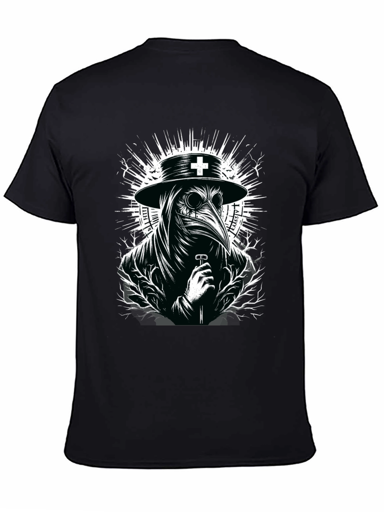 Plague Doctor Graphic T-Shirt - Black