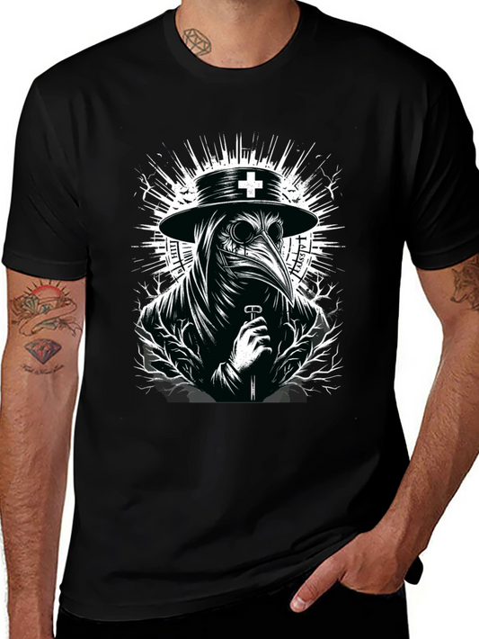Plague Doctor Graphic T-Shirt - Black