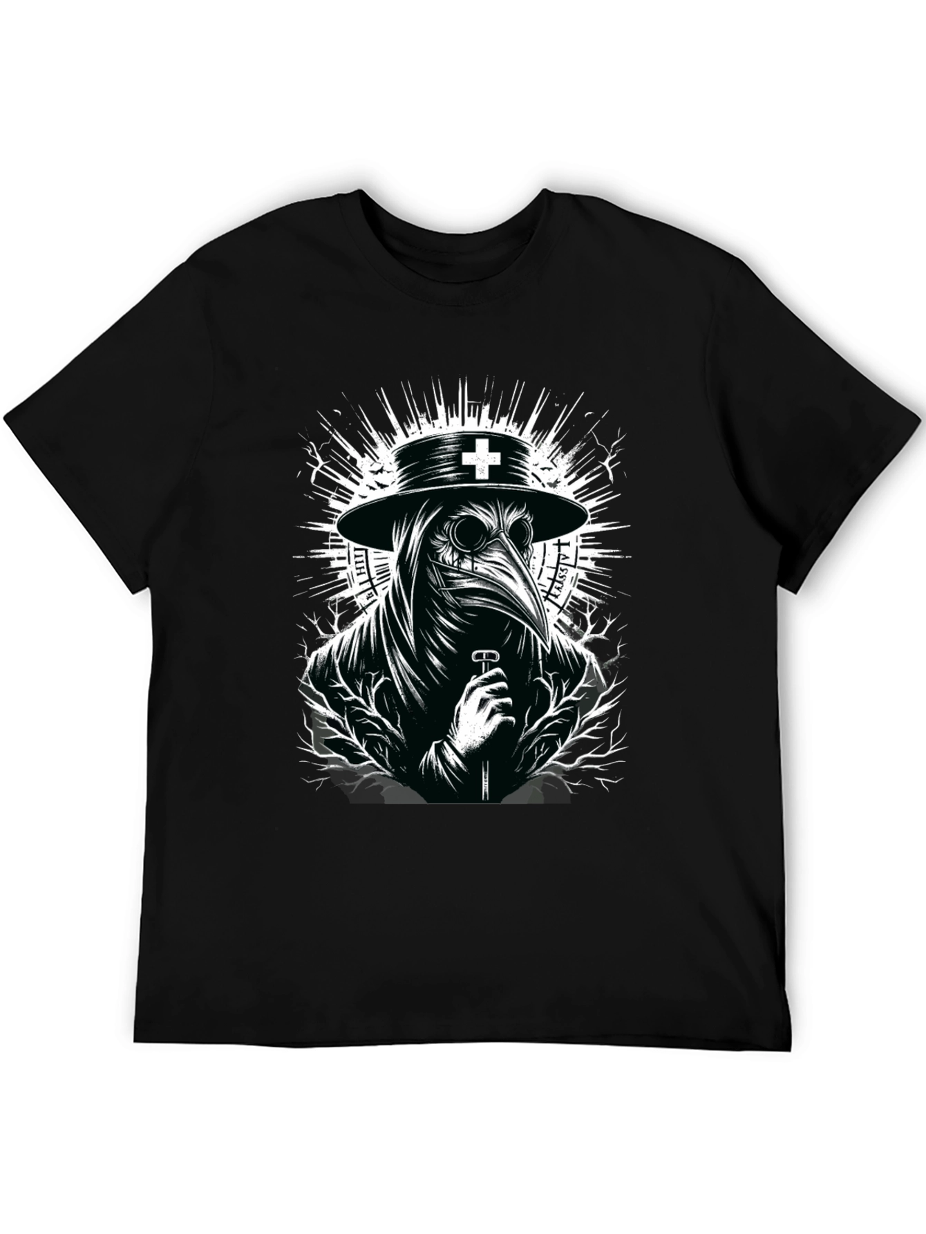 Plague Doctor Graphic T-Shirt - Black