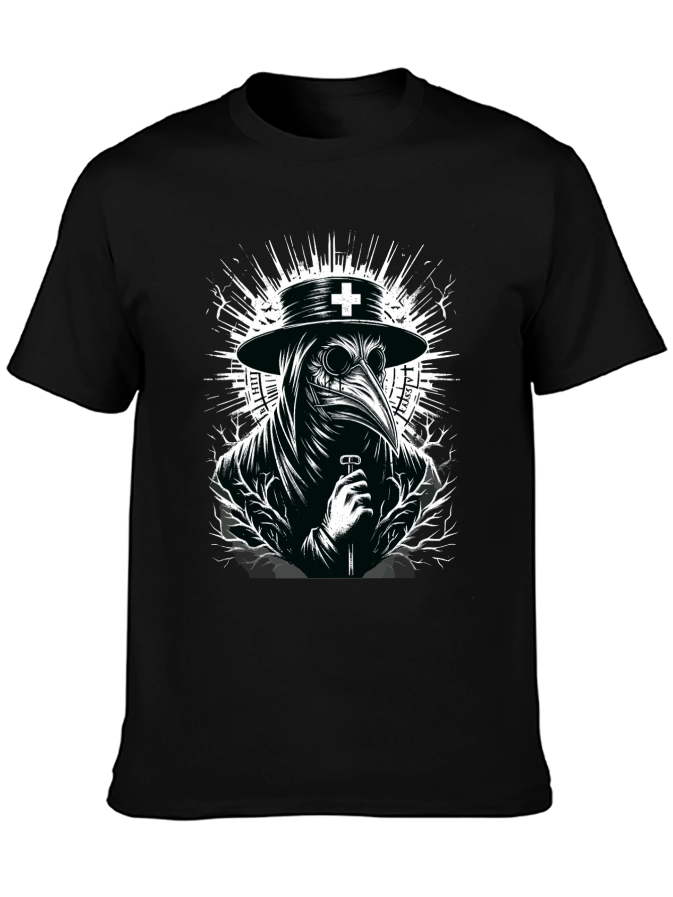 Plague Doctor Graphic T-Shirt - Black