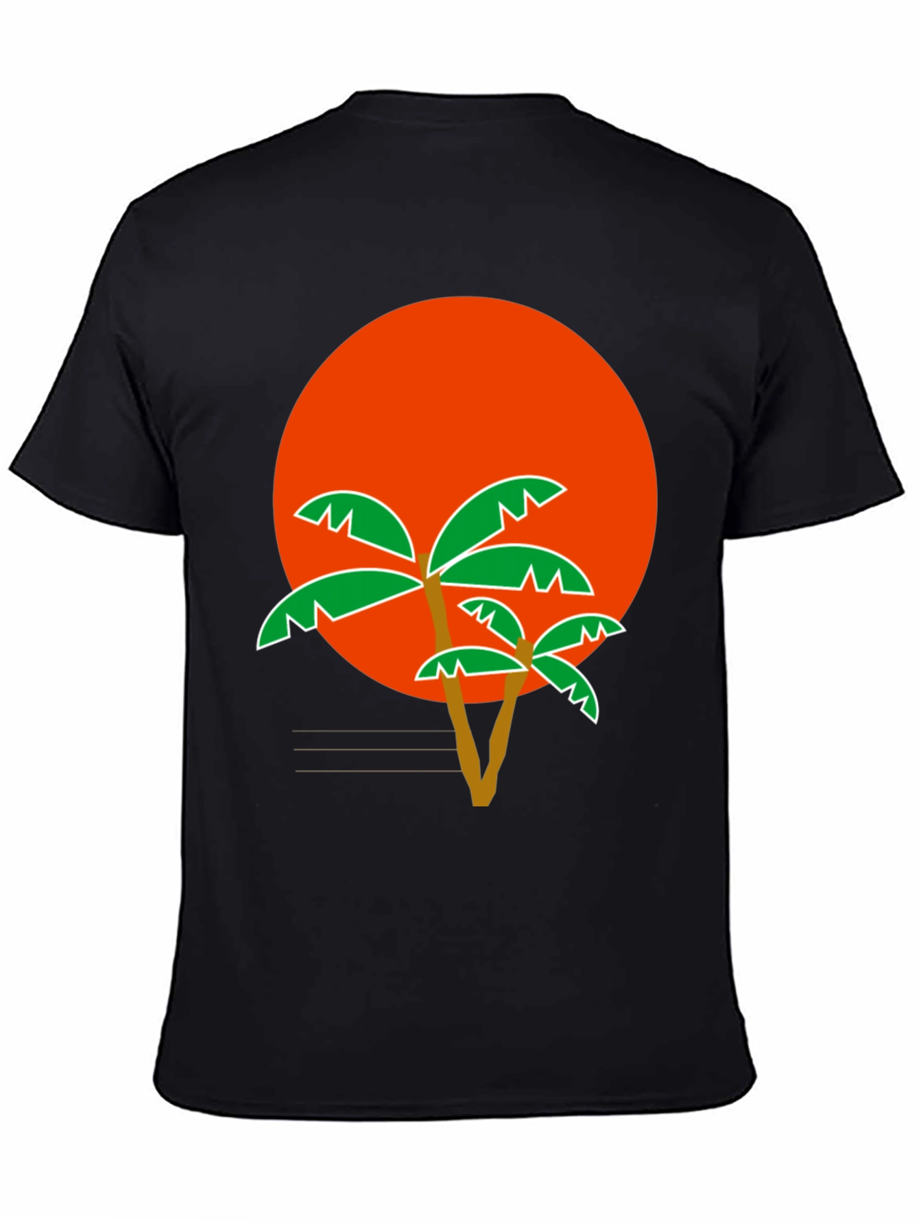 Tropical Sunset Palm Tree Graphic T-Shirt