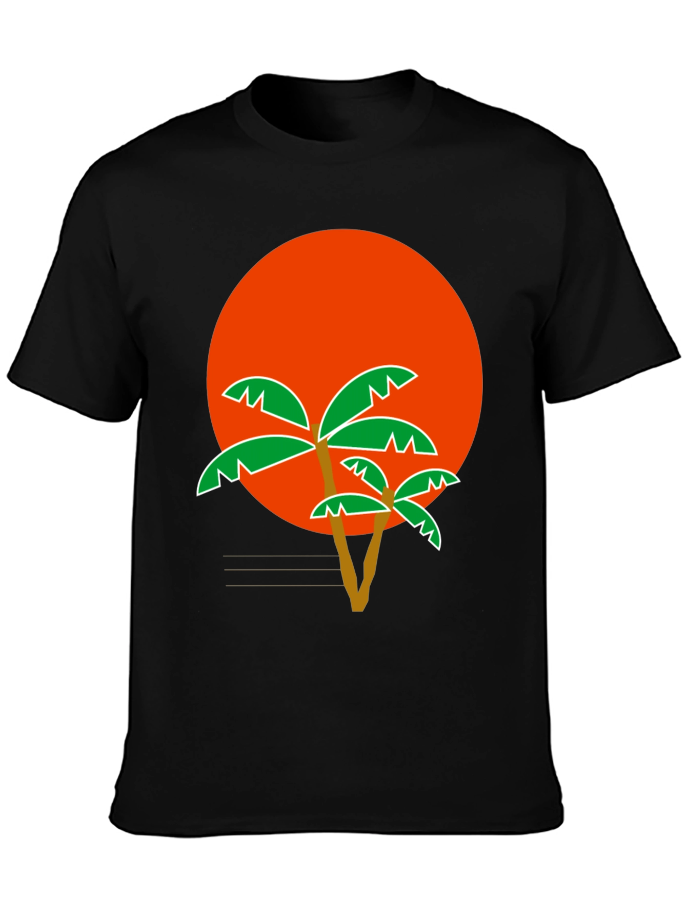 Tropical Sunset Palm Tree Graphic T-Shirt