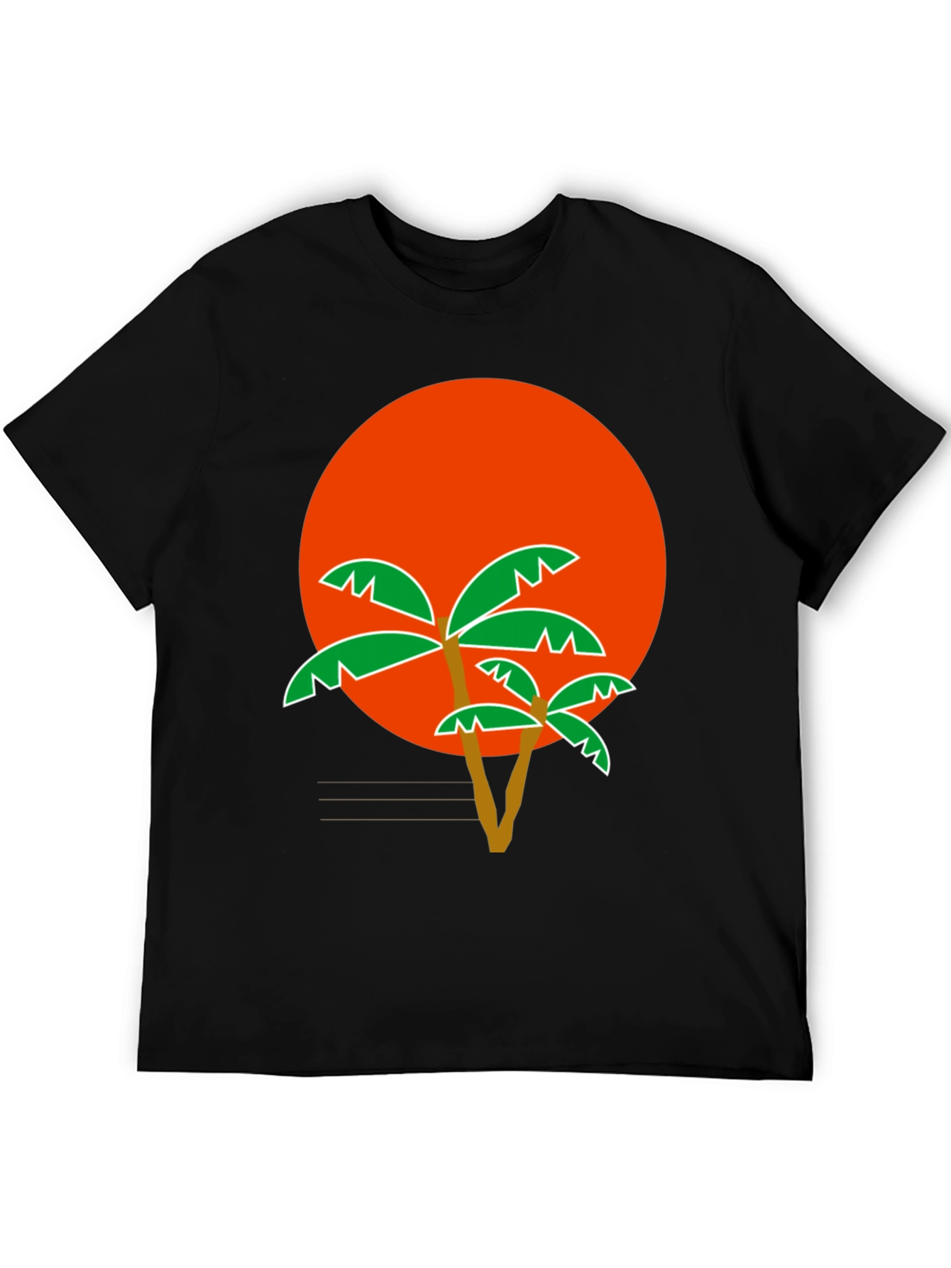 Tropical Sunset Palm Tree Graphic T-Shirt