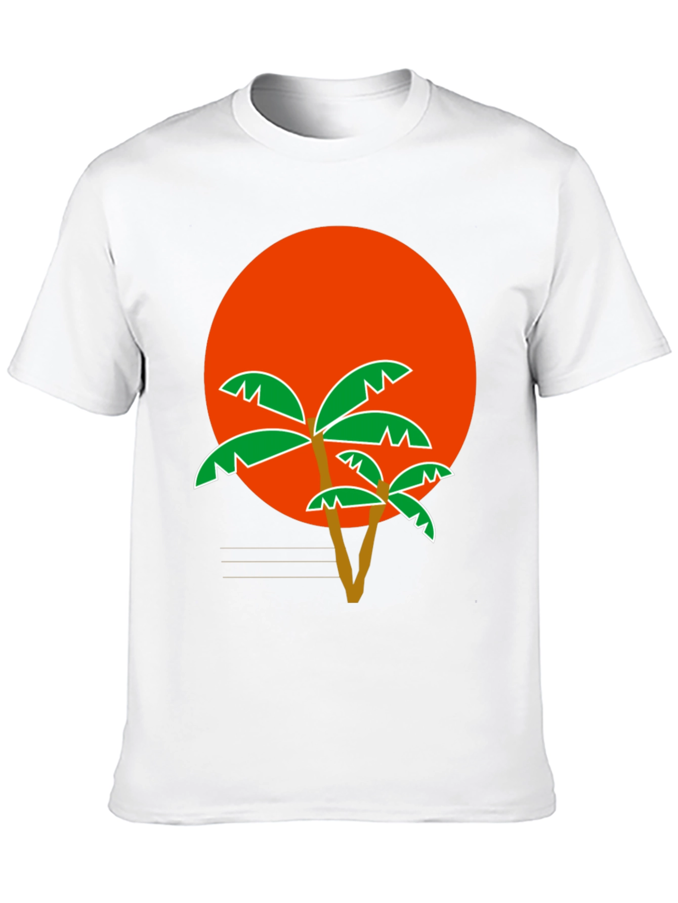 Tropical Sunset Palm Tree Graphic T-Shirt