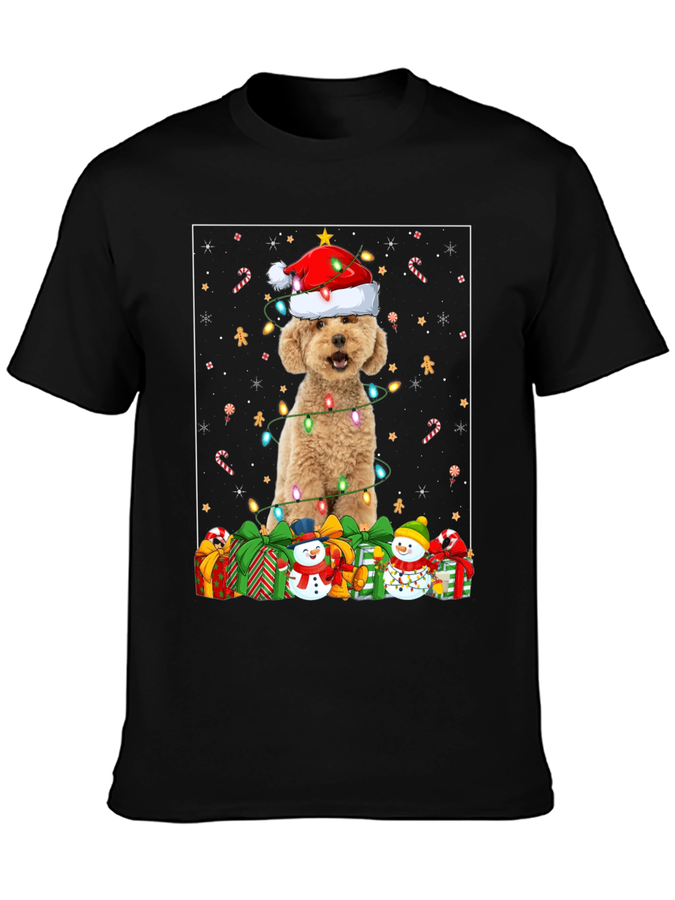 Christmas Dog T-Shirt - Holiday Festive Poodle