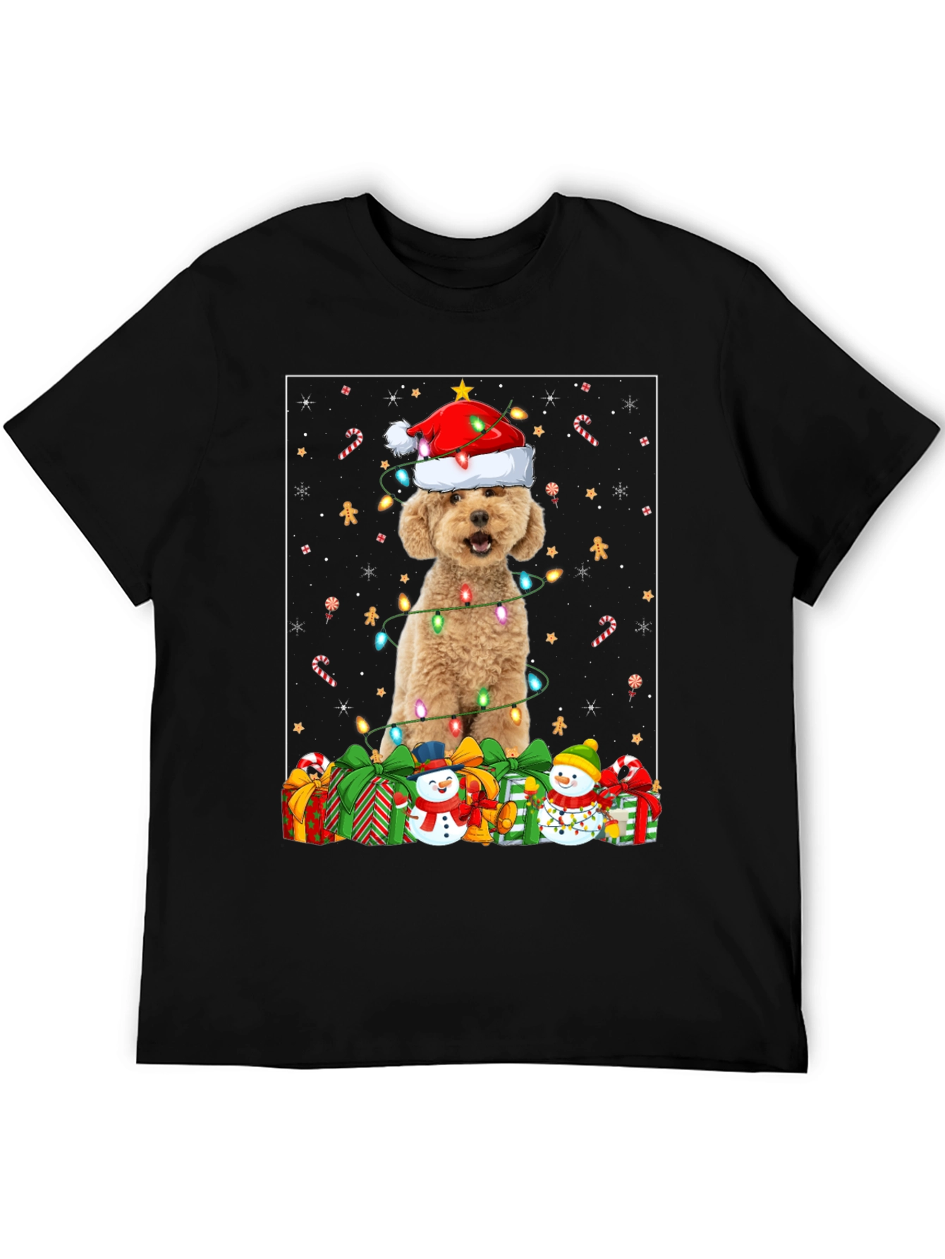 Christmas Dog T-Shirt - Holiday Festive Poodle
