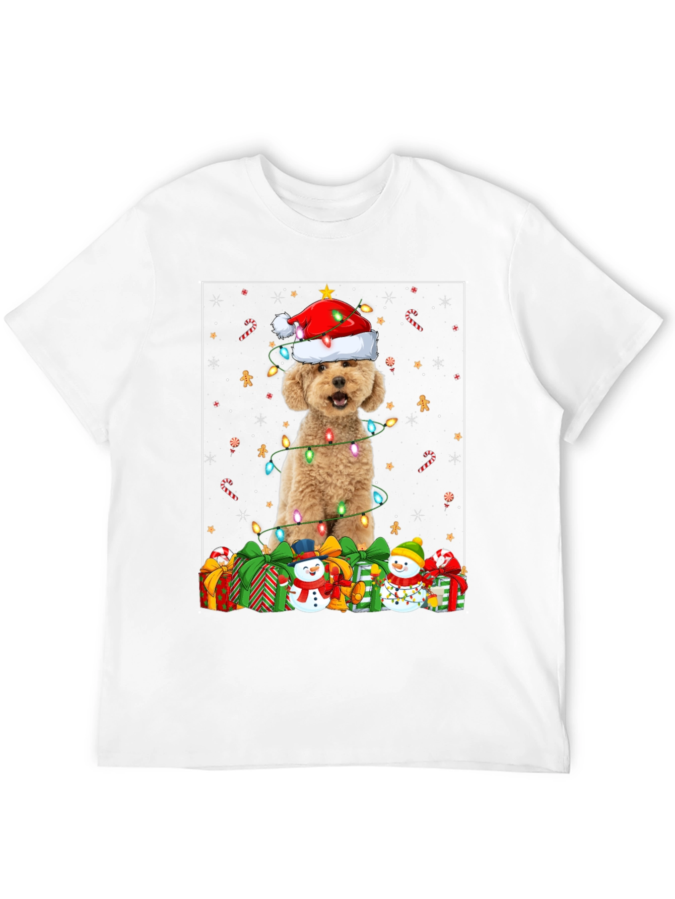 Christmas Dog T-Shirt - Holiday Festive Poodle