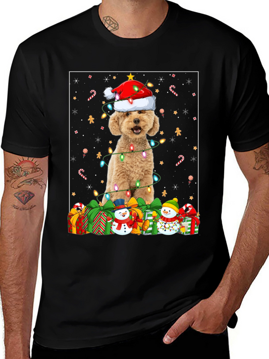 Christmas Dog T-Shirt - Holiday Festive Poodle