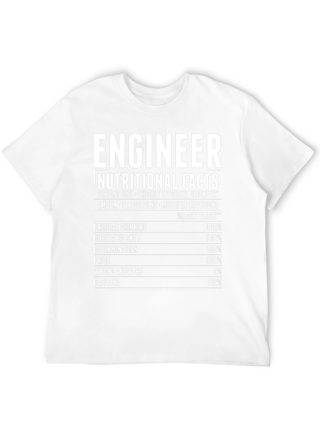Engineer Nutritional Facts Black T-Shirt