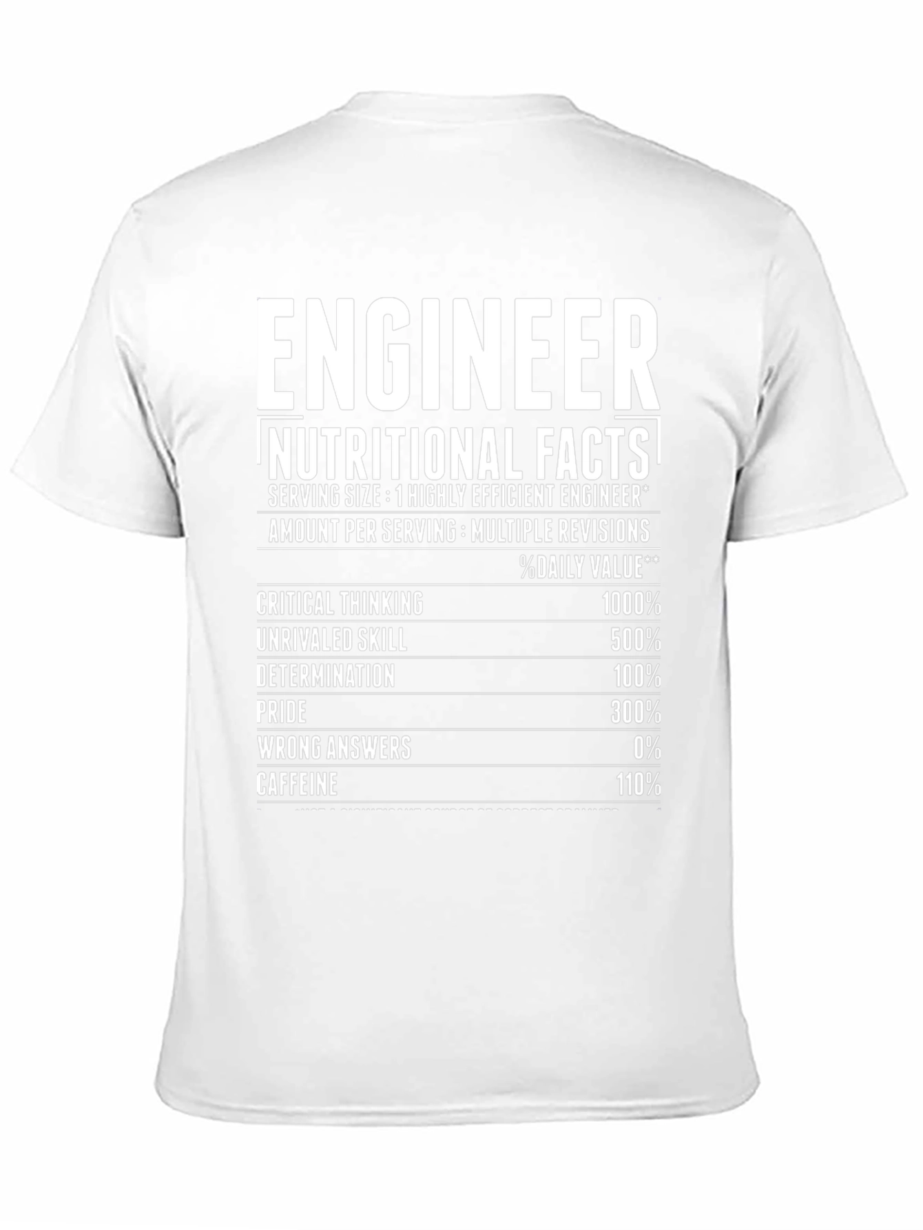 Engineer Nutritional Facts Black T-Shirt