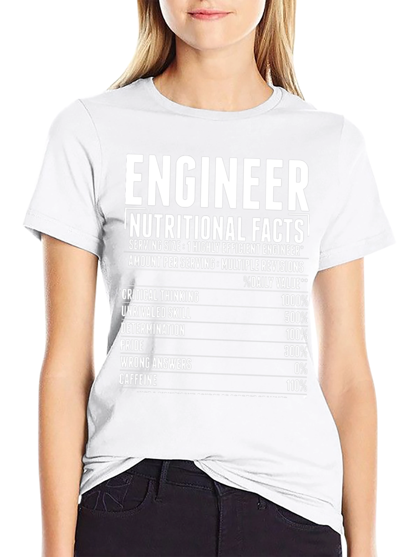 Engineer Nutritional Facts Black T-Shirt