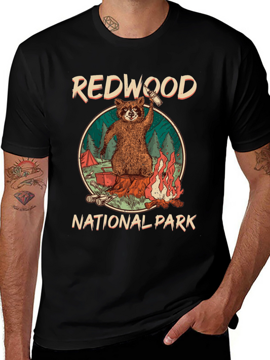 Redwood National Park Raccoon Camping T-Shirt