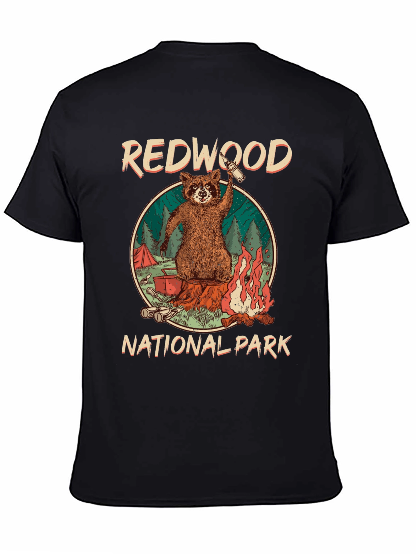 Redwood National Park Raccoon Camping T-Shirt