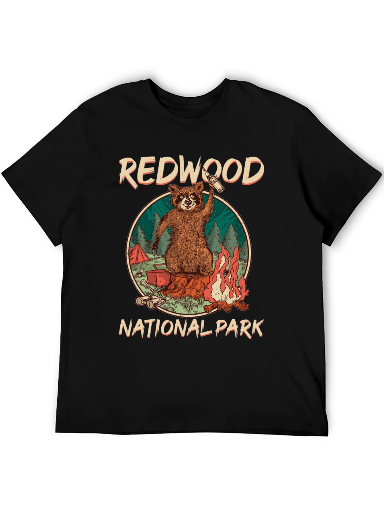 Redwood National Park Raccoon Camping T-Shirt